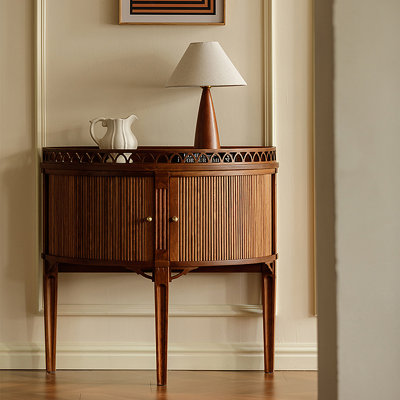 35.43" Brown Solid wood Console Table