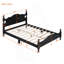 Structure de lit double en bois pleine grandeur, lit plateforme de style rétro avec support en lattes de bois, noir-1943936469-1943936468