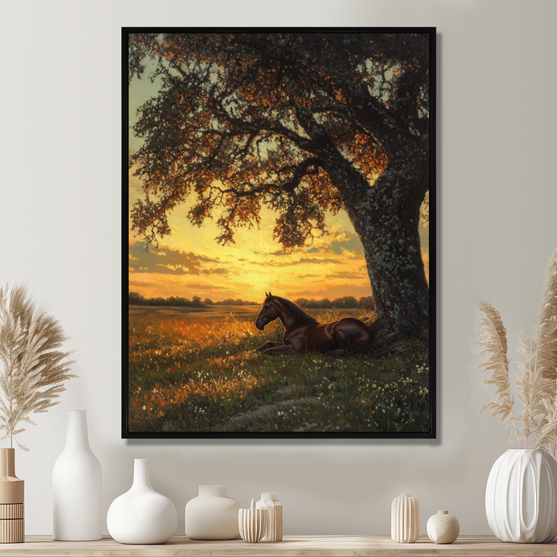 Marchelo - Animals Canvas Wall Art, 32" H x 24" W, Black, Floater Framed Print