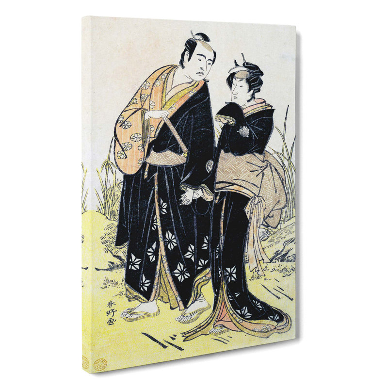 Sojuro & Kikunojo by Katsukawa Shunko - Wrapped Canvas, 60cm H x 40cm W x 3cm D