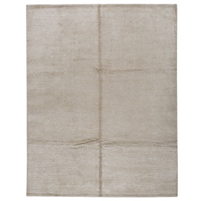 Hand Knotted Area Rug in Beige