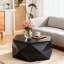 Table basse 36,61 po de style rétro à dessus rabattable avec rangement caché pour le salon, la chambre à coucher et le bureau-1422748961