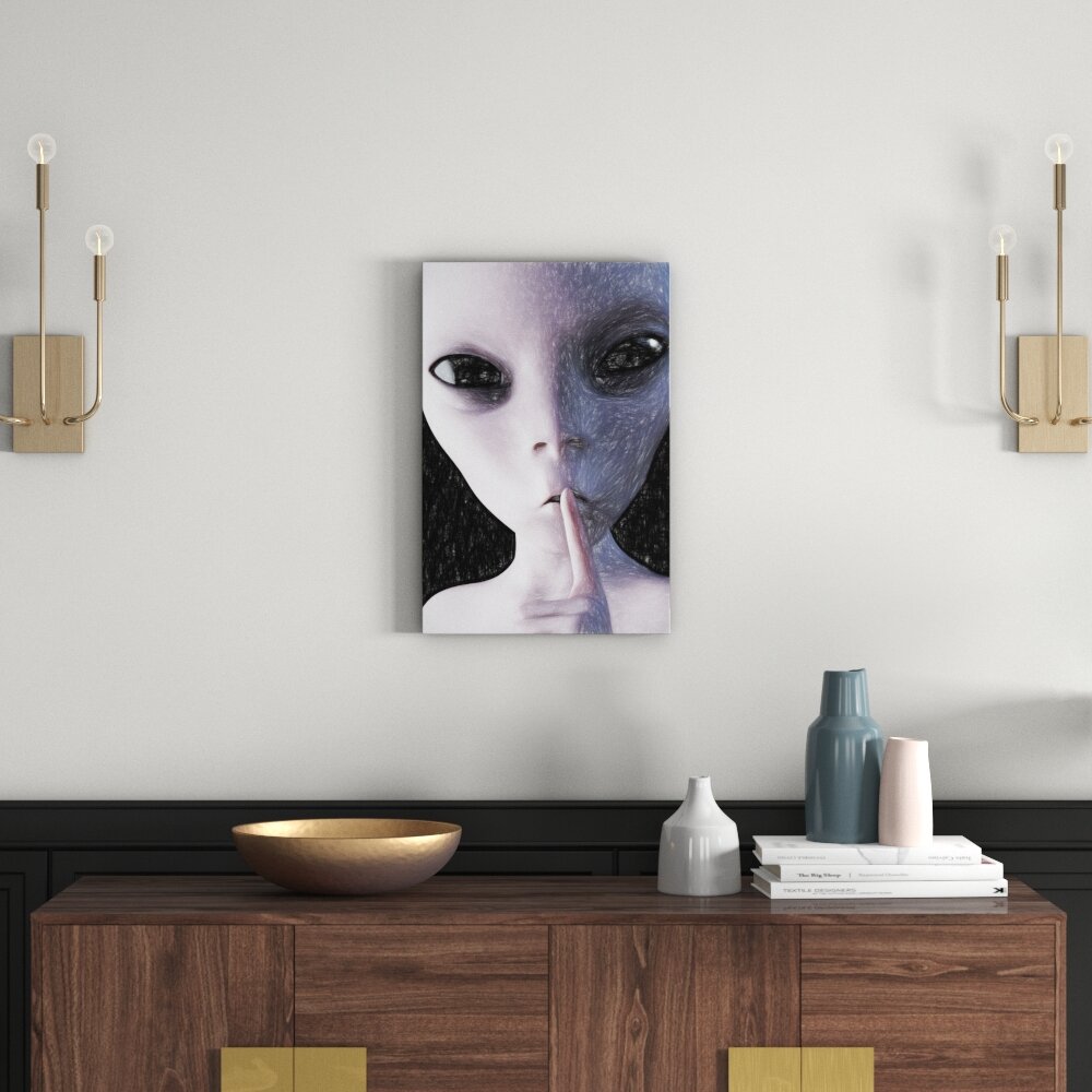 Aliens Don't Talk Graphic Art Print auf Leinwand