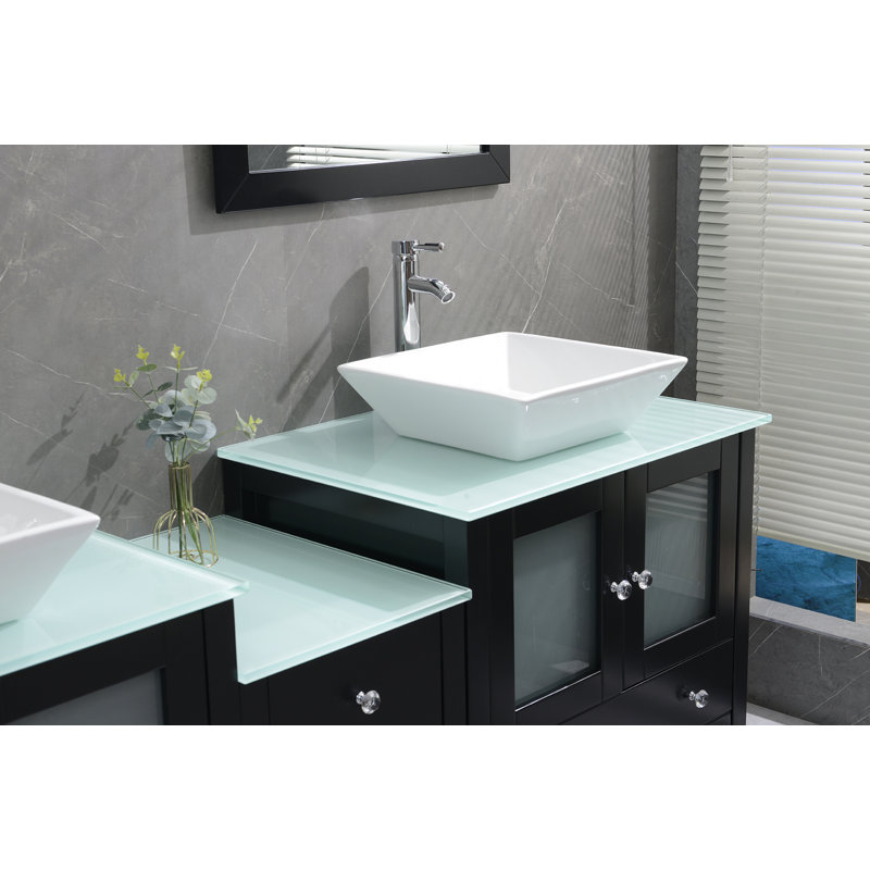 Ensemble de meuble-lavabo double 74 "avec miroir Ciel