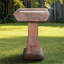 Bird Baths, 23,2 po de hauteur, brun rustique, imitation bois, autoportant, pour terrasse de patio | Résistant aux intempéries | Ciment béton