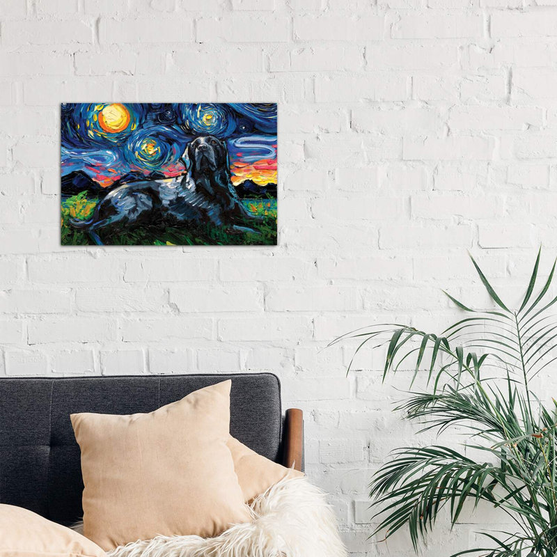 Black Labrador Night III by Aja Trier - Wrapped Canvas Print, 66.04 cm H x 45.72 cm W x 1.91 cm D