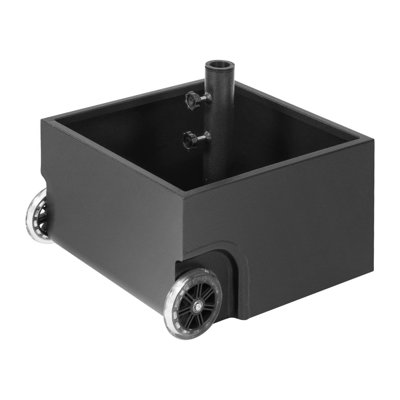 US Weight 150 lbs. Fillable Capacity Powder-Coated Planter Box Outdoor Patio Umbrella Base in Black