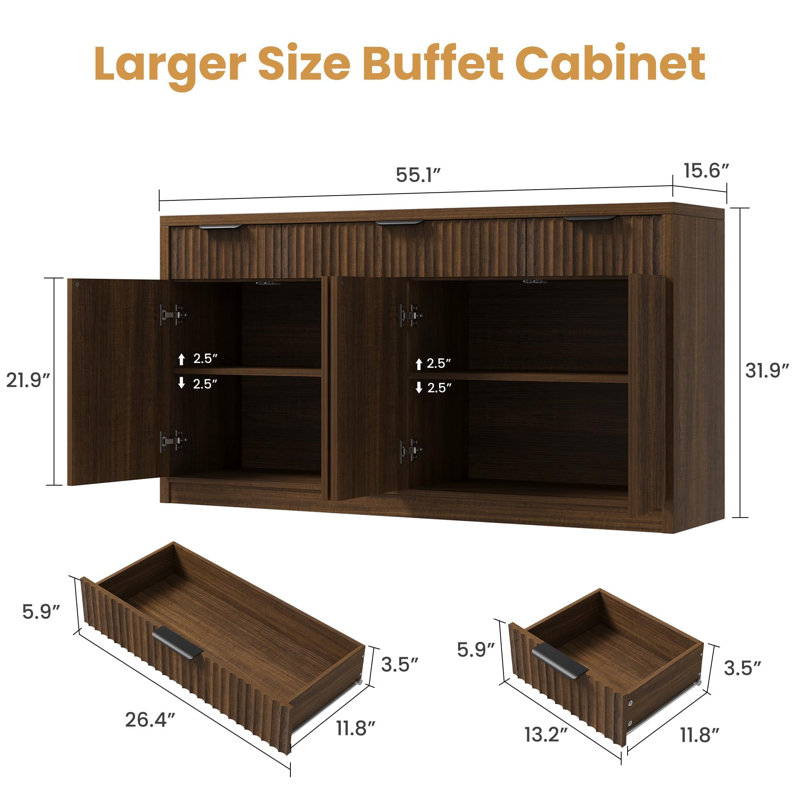 Buffet Modern Modern, Brun