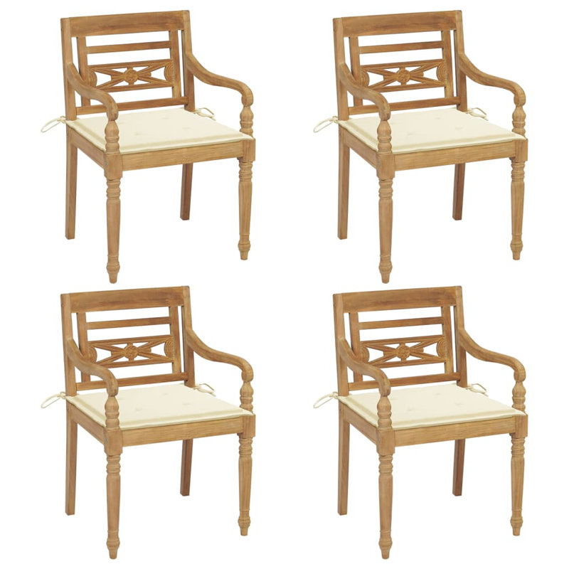 Chaises avec coussins 4 pièces Vidaxl, Anthracite