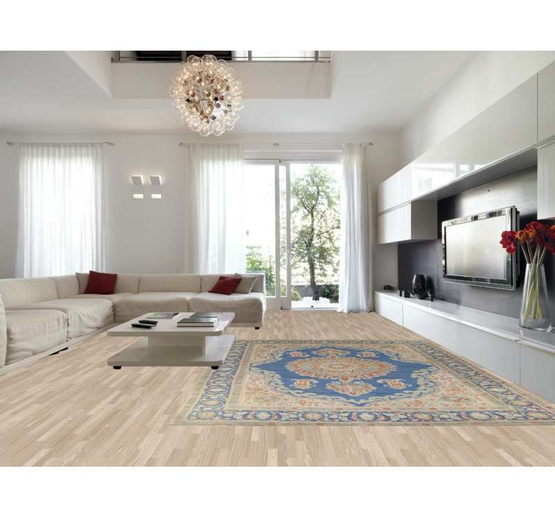 Tapis traditionnel bleu rétro 10 x 13