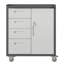 Armoire de rangement robuste pour outils en métal avec roulettes - Armoire de rangement pour outils pour le garage, le bureau et la maison, noir / gris