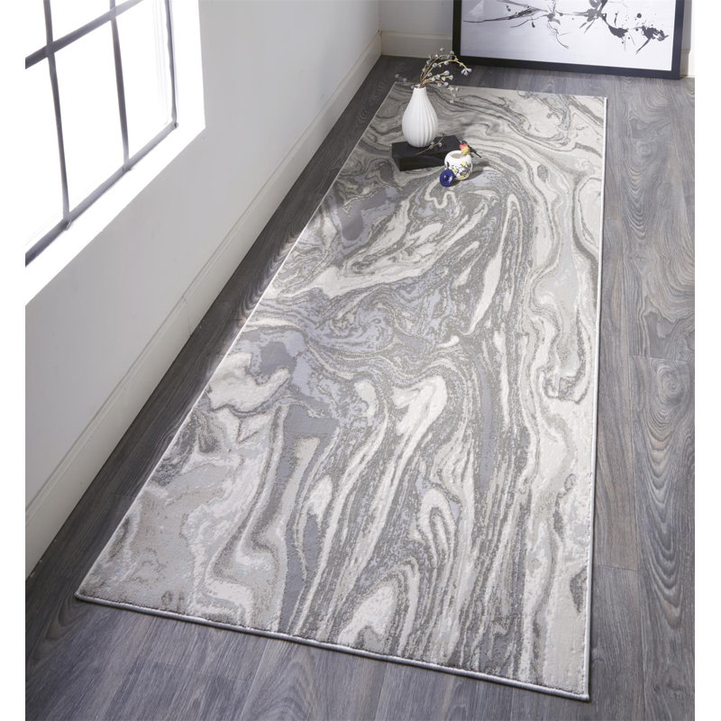 Tapis gris Ayres, Tapis de couloir 2 pi 10 po x 7 pi 10 po