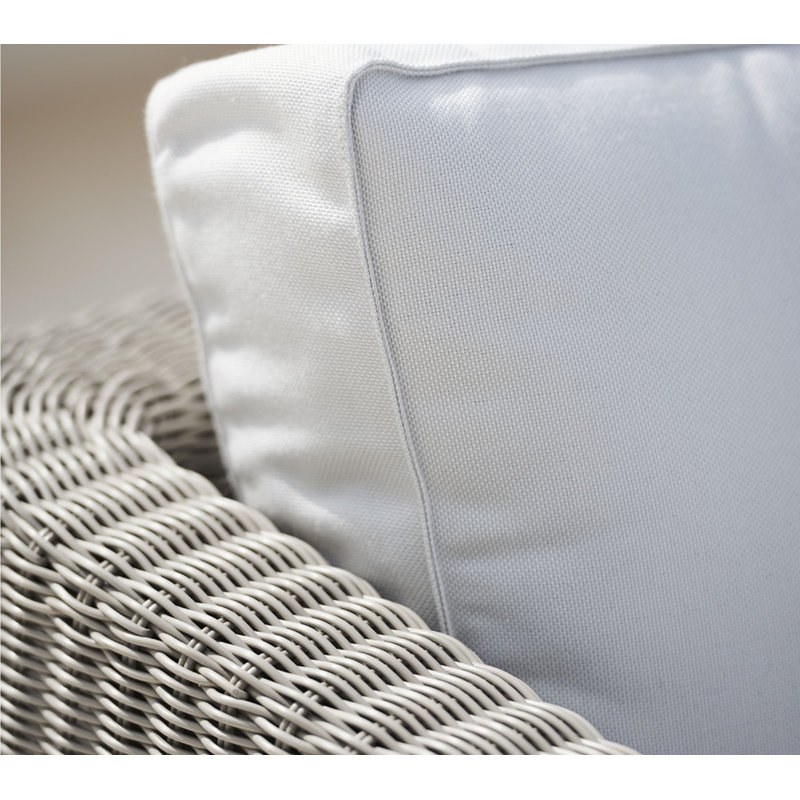 Connect 58.3" Wide Outdoor Wicker Loveseat with Cushions, Right Hand Facing, Taupe