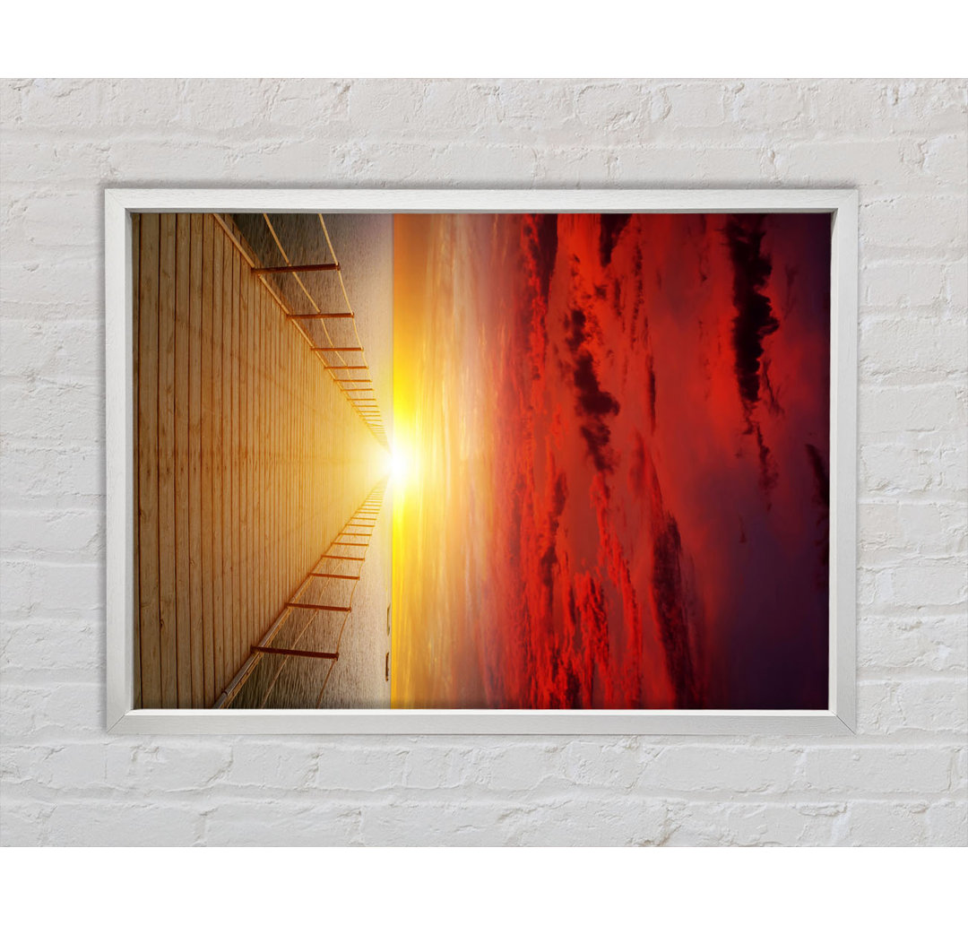 Amazing Sunset Boardwalk - Single Picture Frame Kunstdrucke auf Leinwand