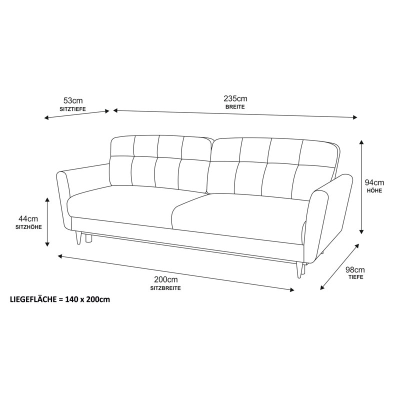 Dax 3 Seater Sofa Bed, Gray Velvet