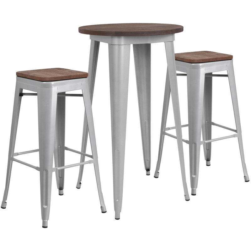 2 - Person Four Leg Dining Set, Silver