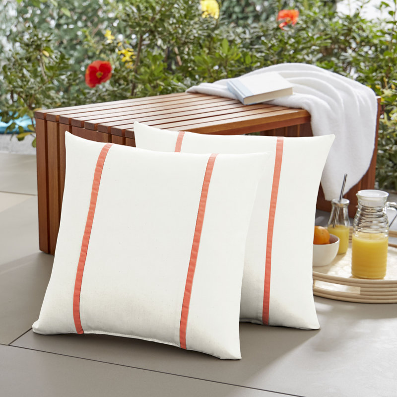 Housse de coussin d'extérieur carré Portia, 18 po x 18 po