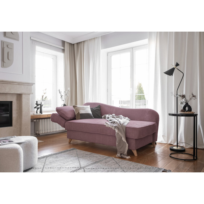 Chic Charlotte Storage Chaise Longue, Left facing, Dusty Pink