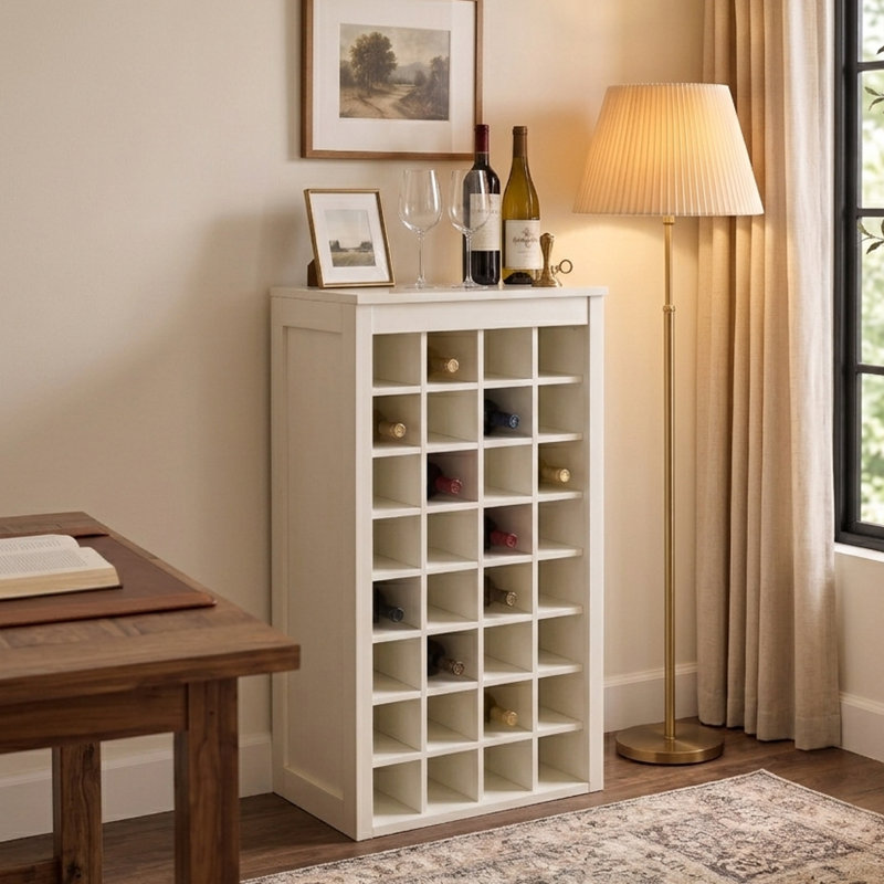 Armoire à vin sur pieds 32 bouteilles, White