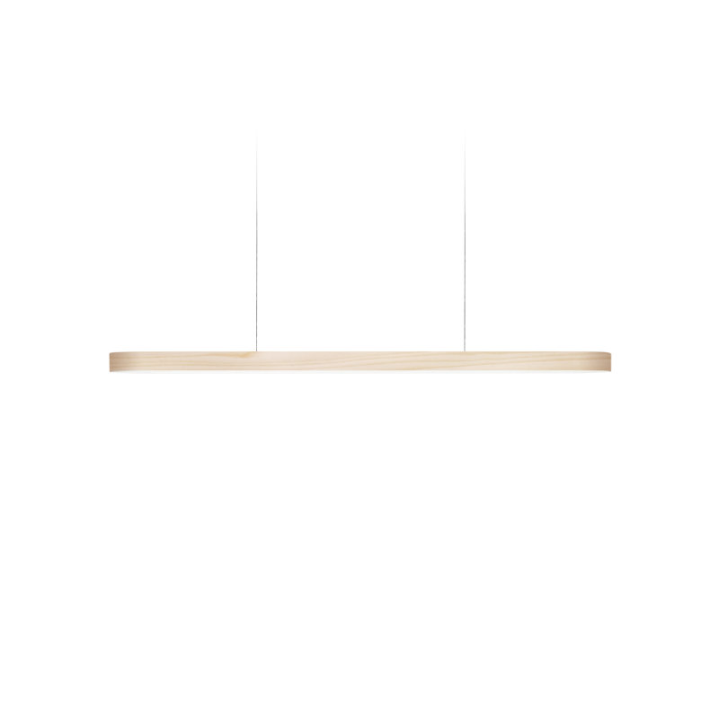 1 - Light LED Pendant, 98" H x 47.2" W x 2" D, Ivory White, Matte Black