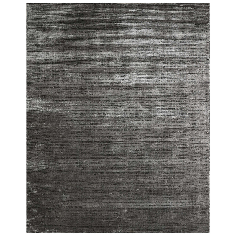 High-Quality Handwoven Black/Gray Area Rug, Rectangle 6' x 9', Black/Gray