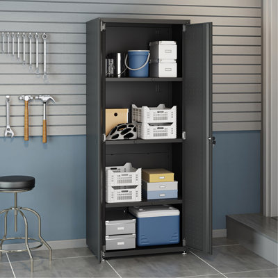 Tall Garage Cabinet In Charcoal Gray