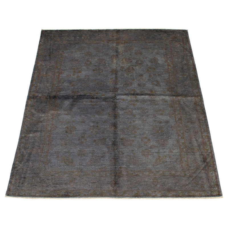 Tapis décoratif en laine noué à la main de conception unique 6 pi 1 po x 8 pi 10 po noué à la main New Age
