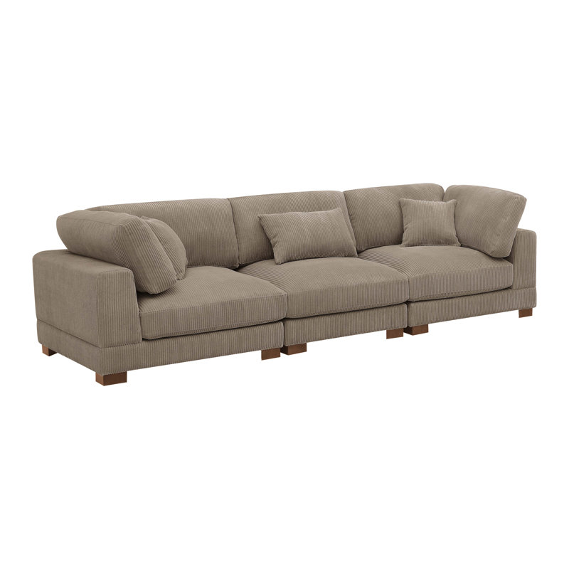 Assuntino 112'' Corduroy Sofa, Camel