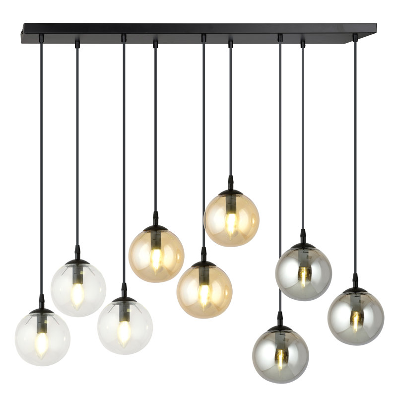Cadesha 9 - Light Black Cluster Pendant, Graphite/Amber