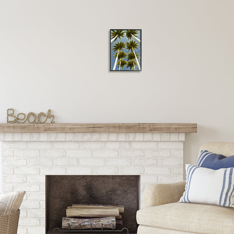 «Palm Trees Overhead» par Dennis Frates, Giclée encadrée noir minuit, H 14 po x l 11 po x P 1,5 po
