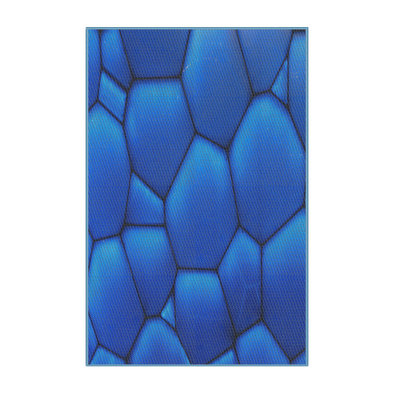 Tapis bleu tissé à la machine, Rectangle 7 pi x 10 pi