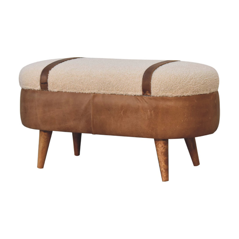 Banc de rangement en bois avec plateau rabattable