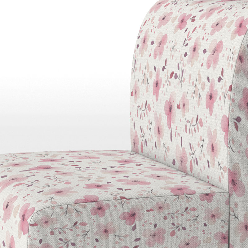 Fauteuil de chambre rose Flowers For Teenagers, Pantoufle sans accoudoirs