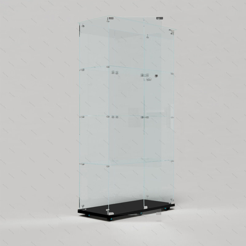 Tempered glass display cabinet,wine cabinet, storage cabinet,file cabinet,with Bluetooth LED strip,can be controlled by remote control or mobile APP,swivel casters,can be placed anywhere
