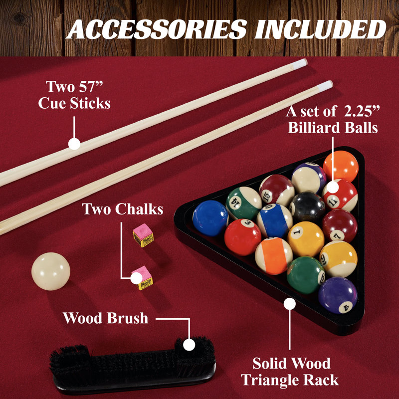 Barrington Arlington 8.3' Brown Wood Billiard Table with Accessories