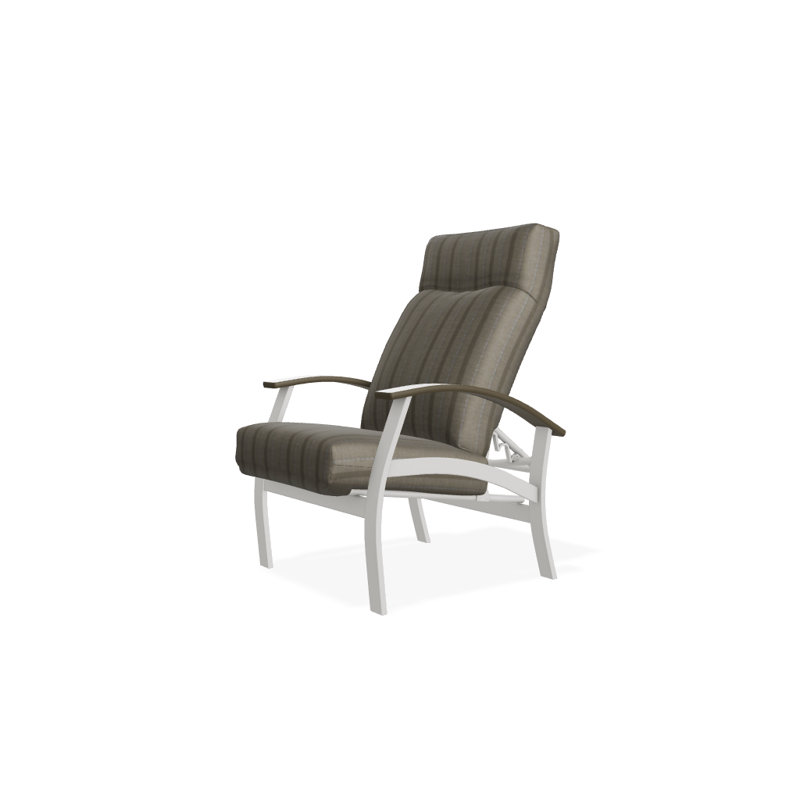 Chaise de patio inclinable avec coussins Askar, Neige texturée, Troglodyte d'allée, Bois de plage P40