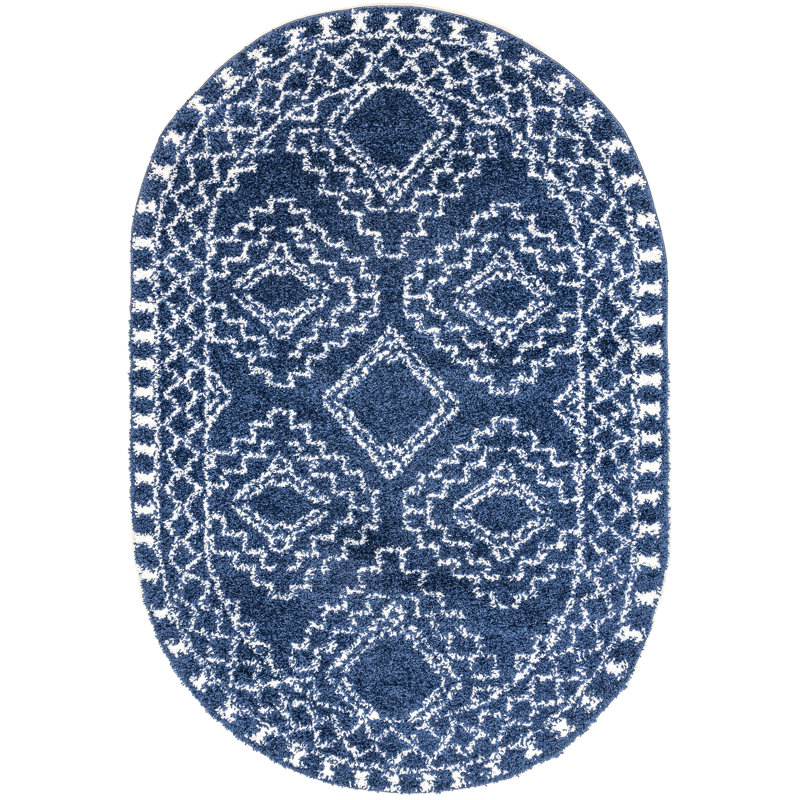 Tapis à poil long Armaghan Tribal, Ovale 5 pi x 8 pi