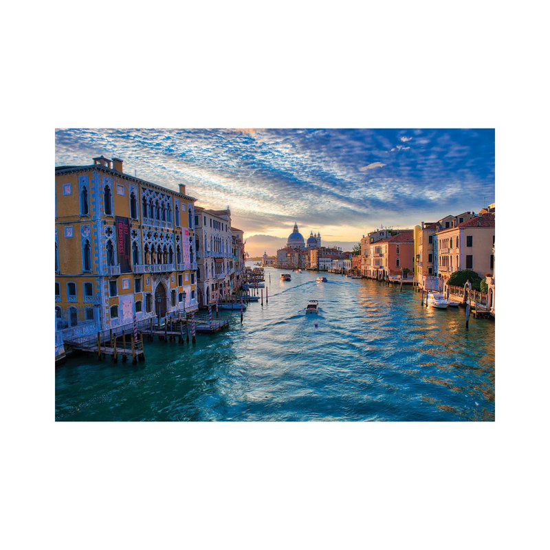 Sunrise on the Grand Canal of Venice 1 Piece Wrapped Canvas Wall Art, 101.6 cm H x 66.04 cm W x 3.175 cm D