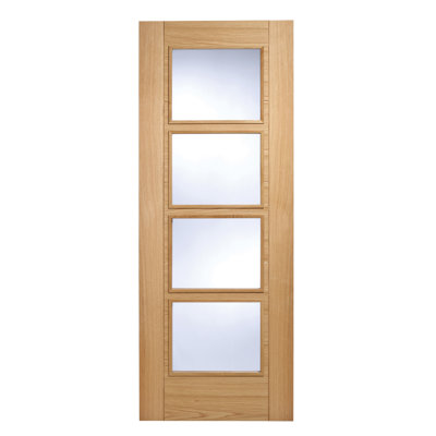 Vancouver 4L Glazed Prefinished Oak Internal Fire Door