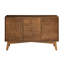 Buffet 47,3 po Mid Century Modern en noyer. Armoire de rangement pour la cuisine, la salle à manger, le salon, la chambre à coucher. 2 portes et 3 tiroirs. Console décorative. Esthétique rétro