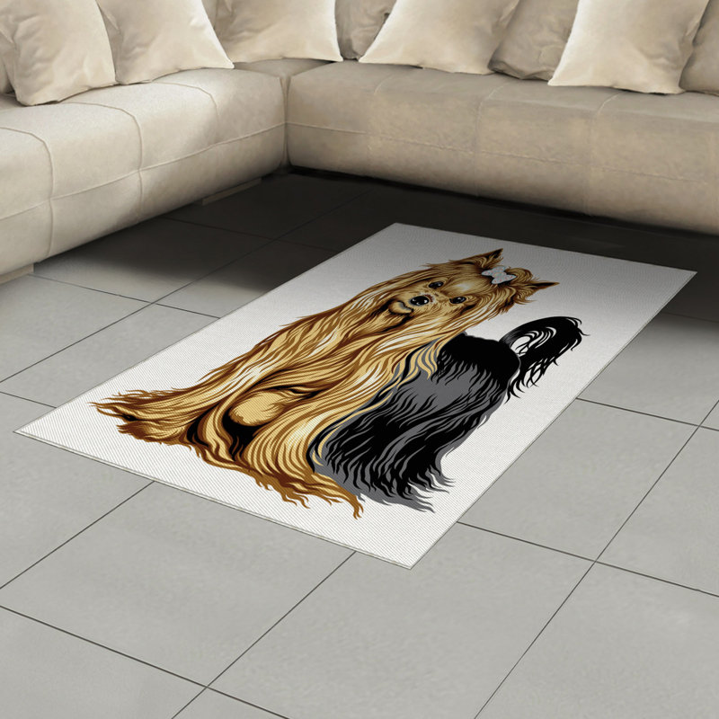 Yorkie High Density Long Fiber Poly Threads Decorative Area Rug Carpet, Rectangle 4' x 5'8"
