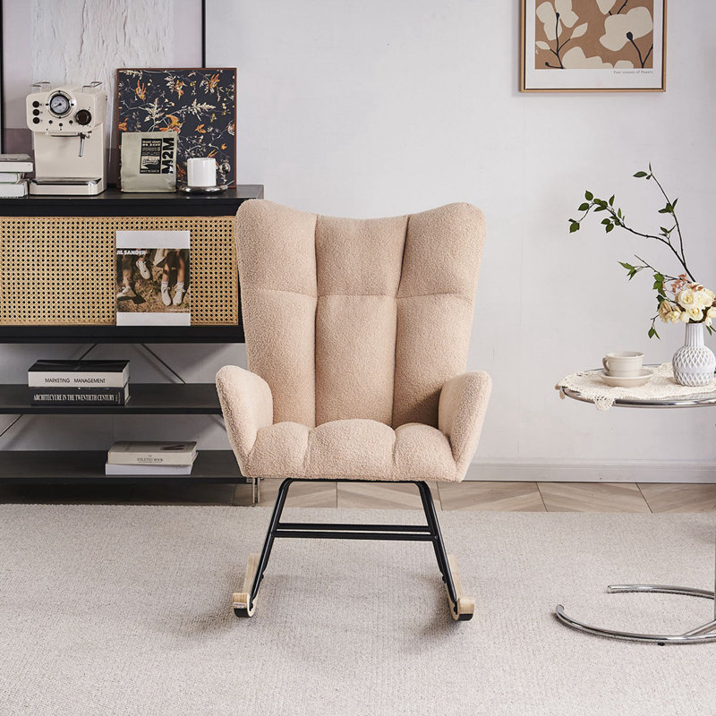 Chaise berçante Jeiny, Crème, crème