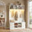 Extra Large Hall Tree with Bench and Shoe Storage, Multi-Purpose Entryway Bench with Coat Rack, 5 Double Hooks and 8 Open Compartments-130058334