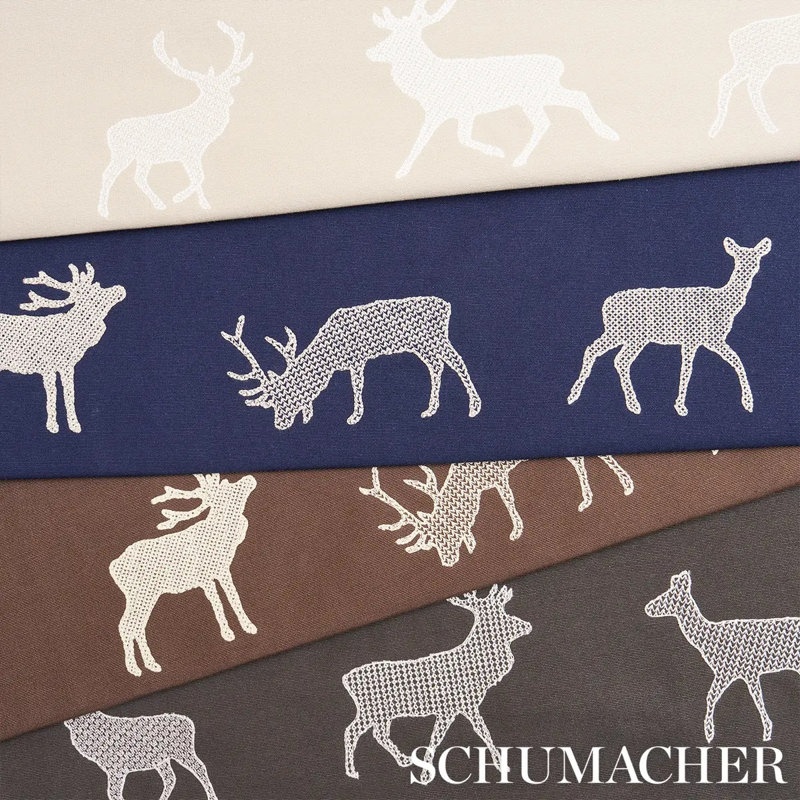 Tissu de broderie caribou, Café
