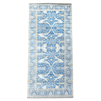 8X16 Blue Oushak Gallery Runner