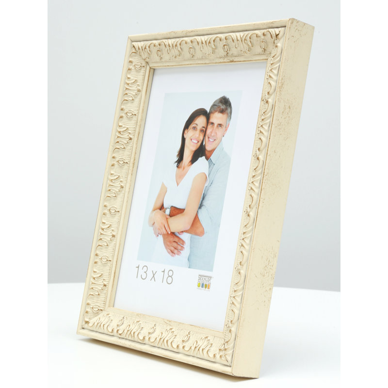 Farner Embossed Picture Frame, 33.6cm H x 27.6cm W x 2.2cm D, Off White