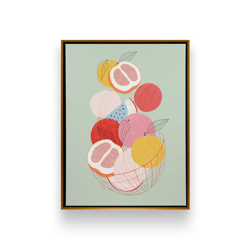«Fruit basket II» par El buen limon, L 36 x H 48, Framed Print, Black