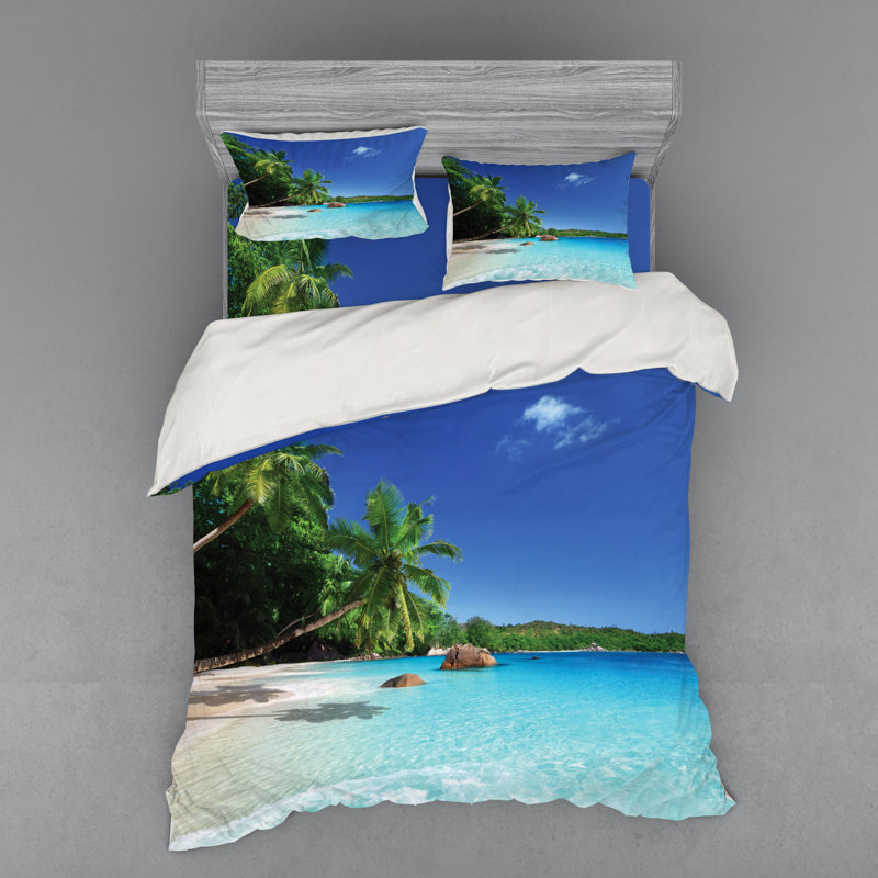 Coastal Polyester Duvet Cover, Queen Duvet Cover + 3 Additional Pieces