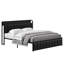 Base de lit double moderne avec tête de lit bibliothèque, lit plateforme tapissier en similicuir noir avec station de charge, sommier à lattes en acier robuste, aucun sommier tapissier requis-987698840-979934238