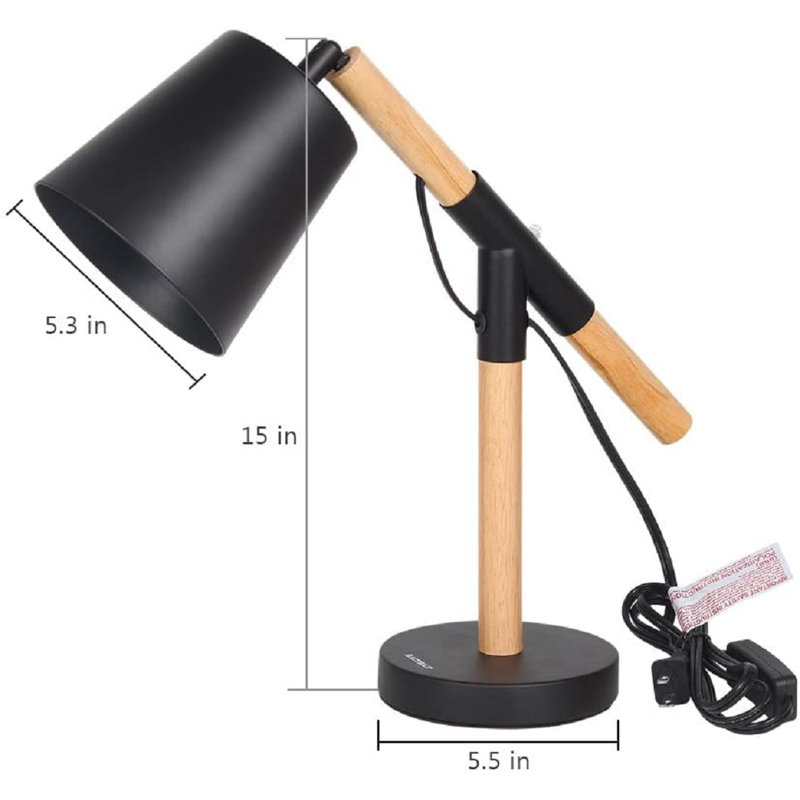Lampe de bureau noire 15 po Zelda